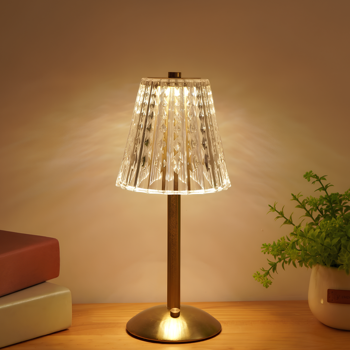 Golden Crystal Table Lamp - Aurora Luxe-Classic-The Livary