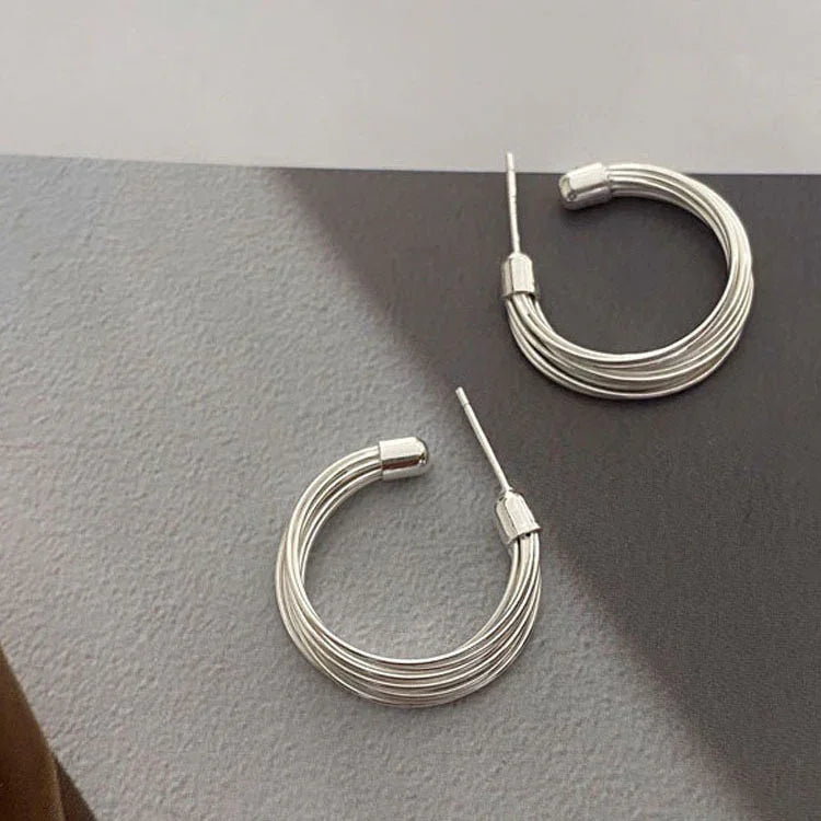 Layered Lines Hoops - Amelie-The Livary