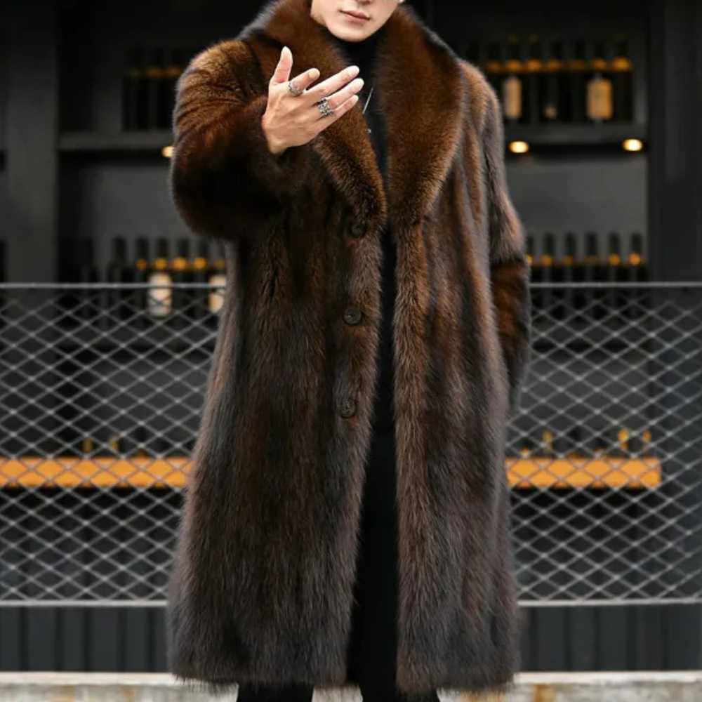 Timeless Men's Coat with Fur Look - Jules-Brown-S-The Livary