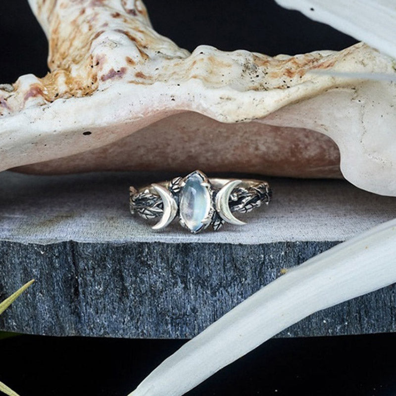 Stylish Moonstone Statement Ring - Iris-Moon-2.01 in-The Livary