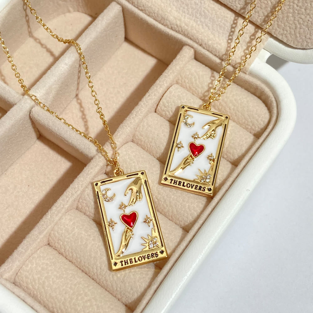 Zirconia Gold-Plated Tarot Drop Pendant Necklace - Amara-The Empress-The Livary