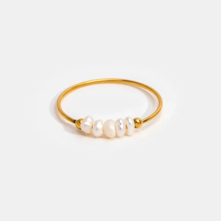 Classic Gold Pearl Ring - Sophie-5-The Livary