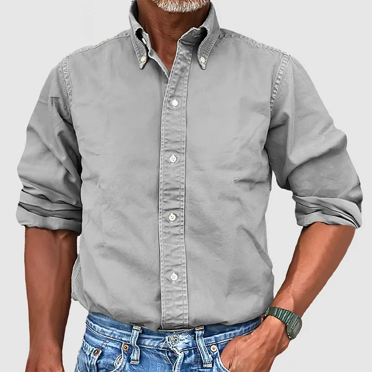 Vintage Men's Shirt - Dario-Grey-S-The Livary