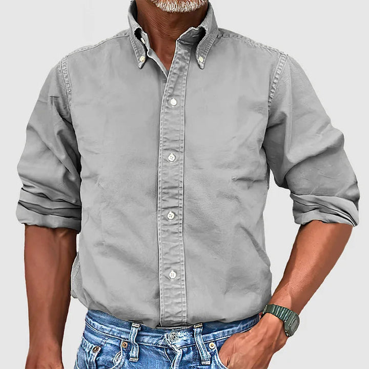 Vintage Men's Shirt - Dario-Grey-S-The Livary