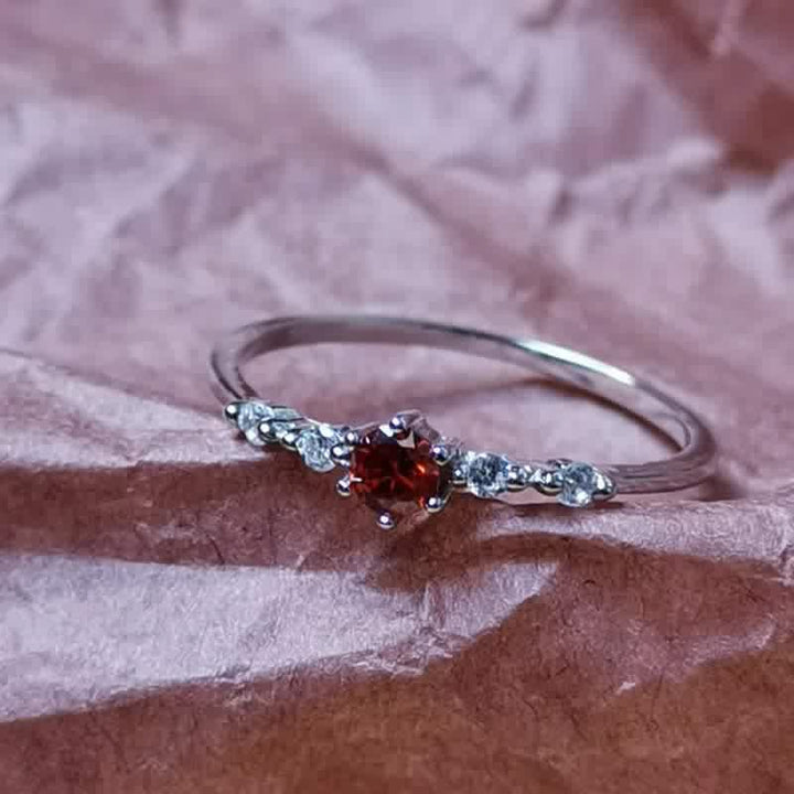 18K Gold Garnet Stone Ring - Elara-2.01 in-The Livary