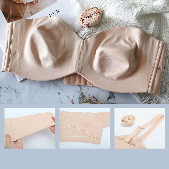Seamless bandeau bra with removable straps – Camille-Black-30-B-The Livary