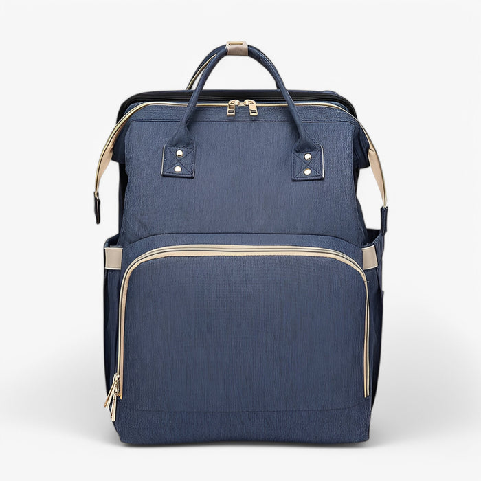 Multi-Functional Changing Bag with Pull-Out Baby Cot – Noëlle-Marine blue-The Livary