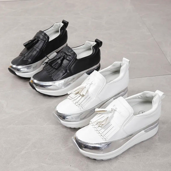 Breathable women's sneakers with timeless style – Isabella-White-3-The Livary