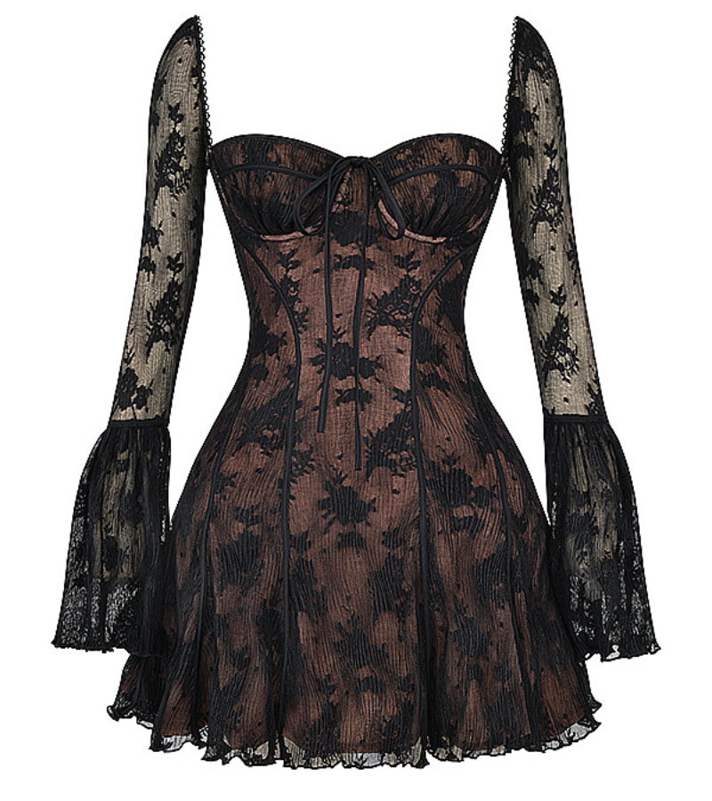 Stylish summer dress for women with lace and an open back – Julisa-Black-S-The Livary