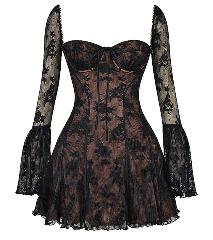 Stylish summer dress for women with lace and an open back – Julisa-Black-S-The Livary