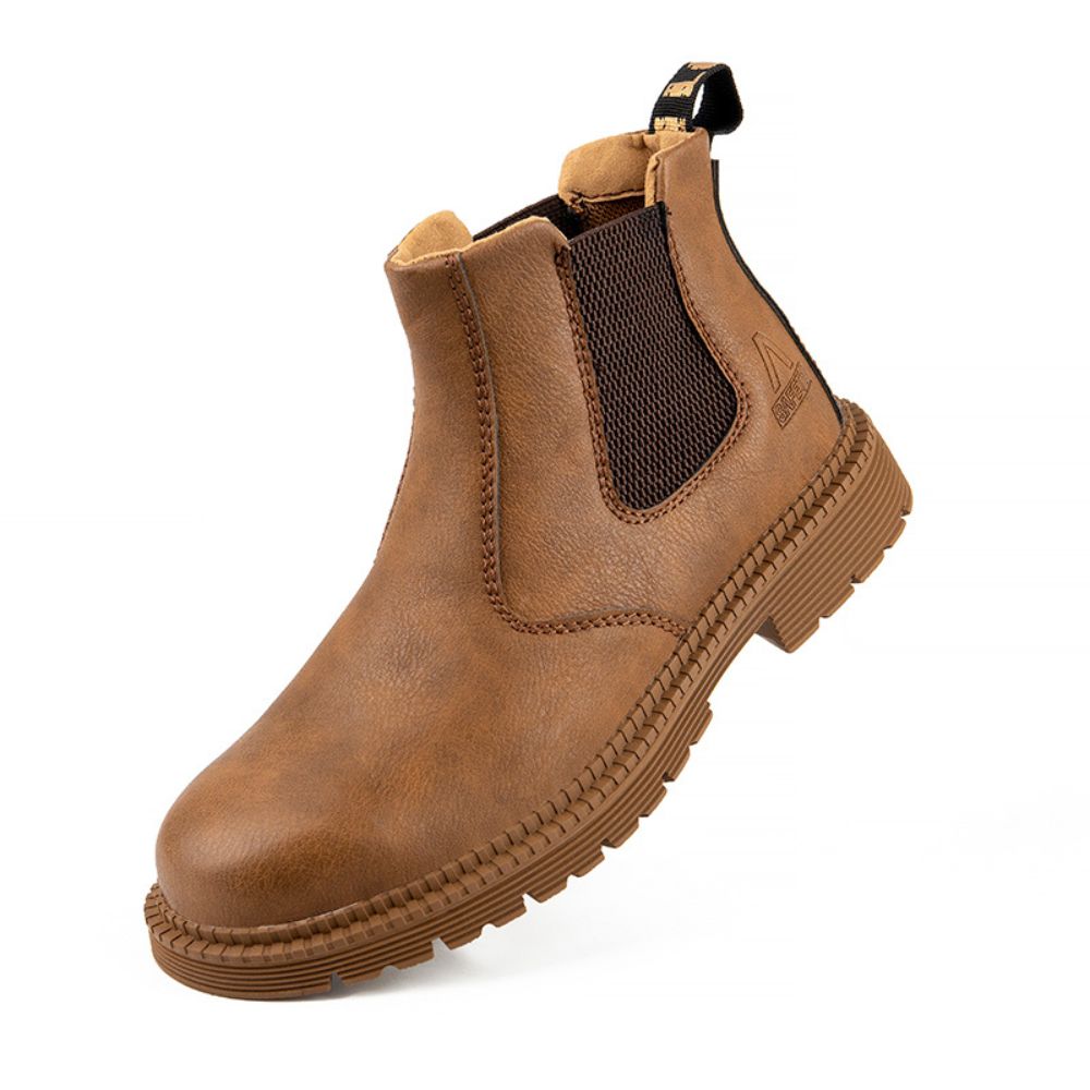Waterproof Leather Work Boots - Sigvard-Camel-6.5-The Livary