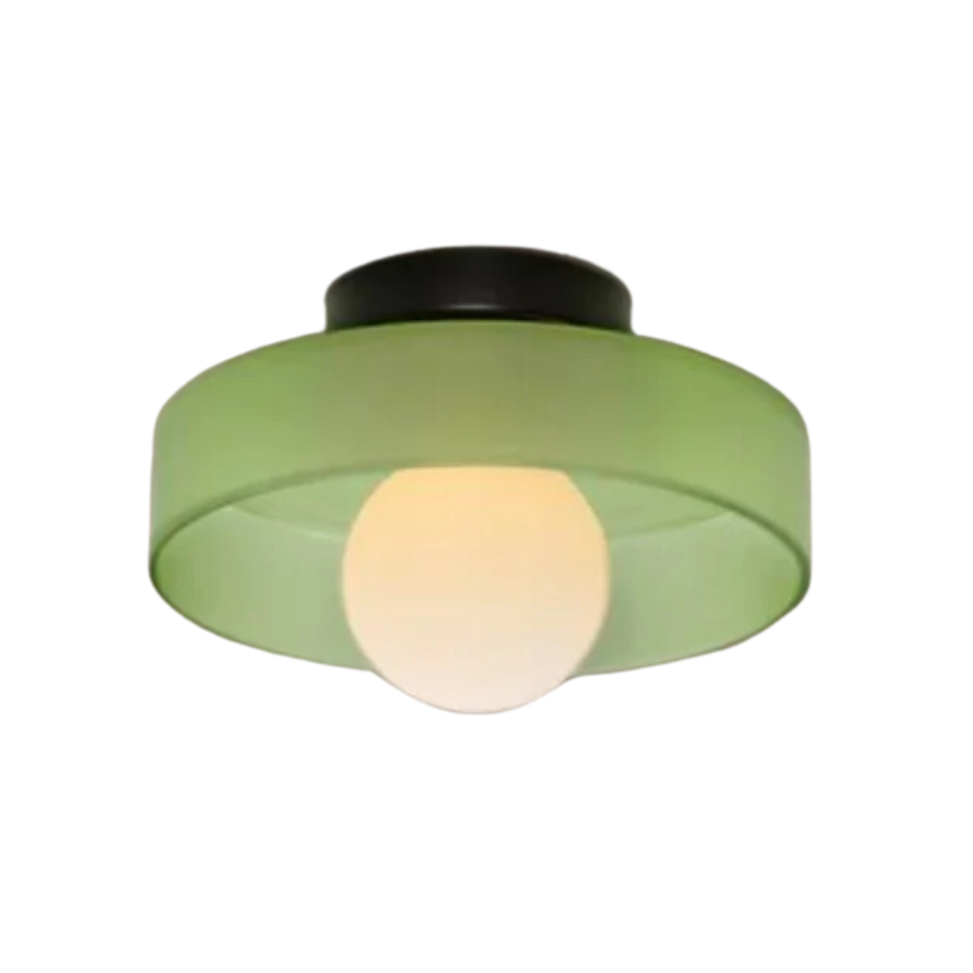 Round Ceiling Lamp with Stylish Functionality - LumiSphere-D9.82*H5.91 inches-Olive green-The Livary