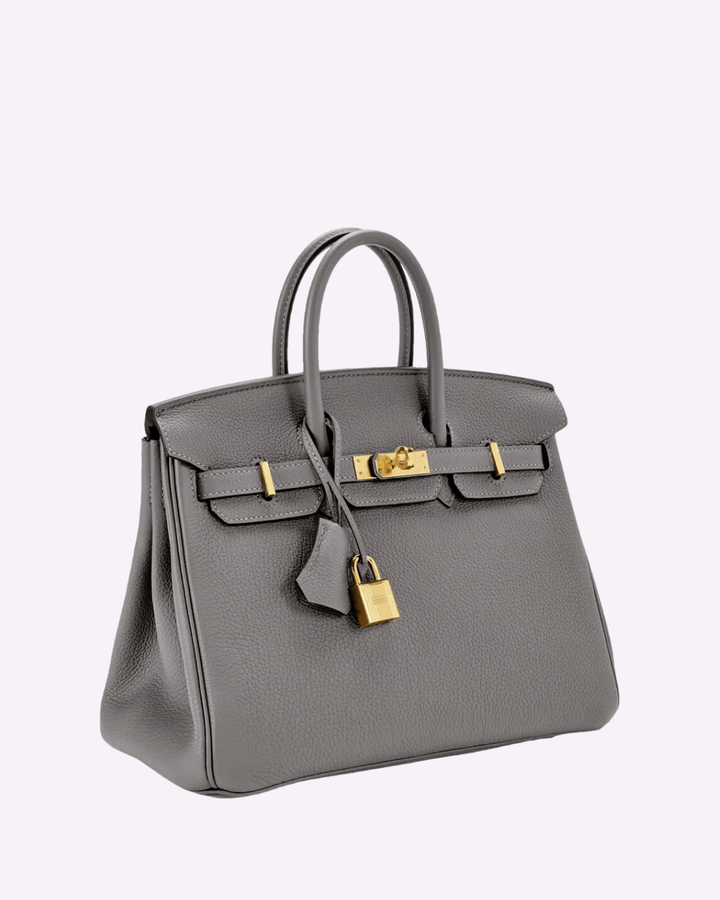 Stylish Leather Handbag - Liana-Grey-M-The Livary