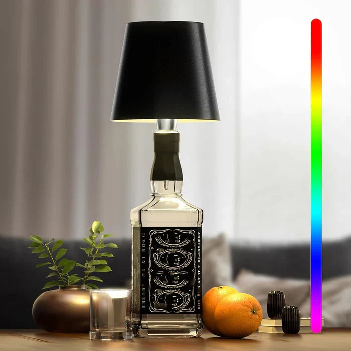 Portable LED Bottle Lamp - GlowBottle-Black-3 Colours-The Livary