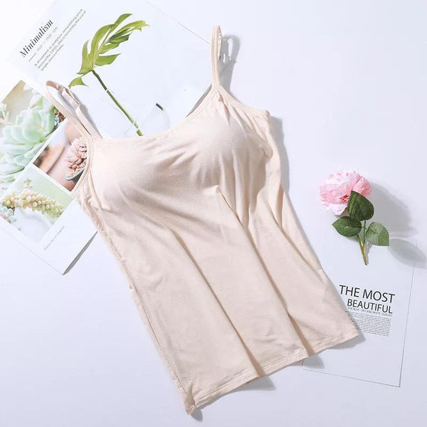 Comfort Top with Built-in Bra – Lina-Beige-M-The Livary