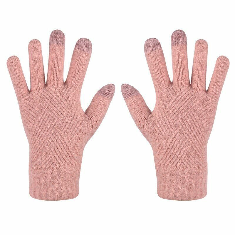 Comfy Knitted Women's Gloves - Isabelle-Coral Red-The Livary
