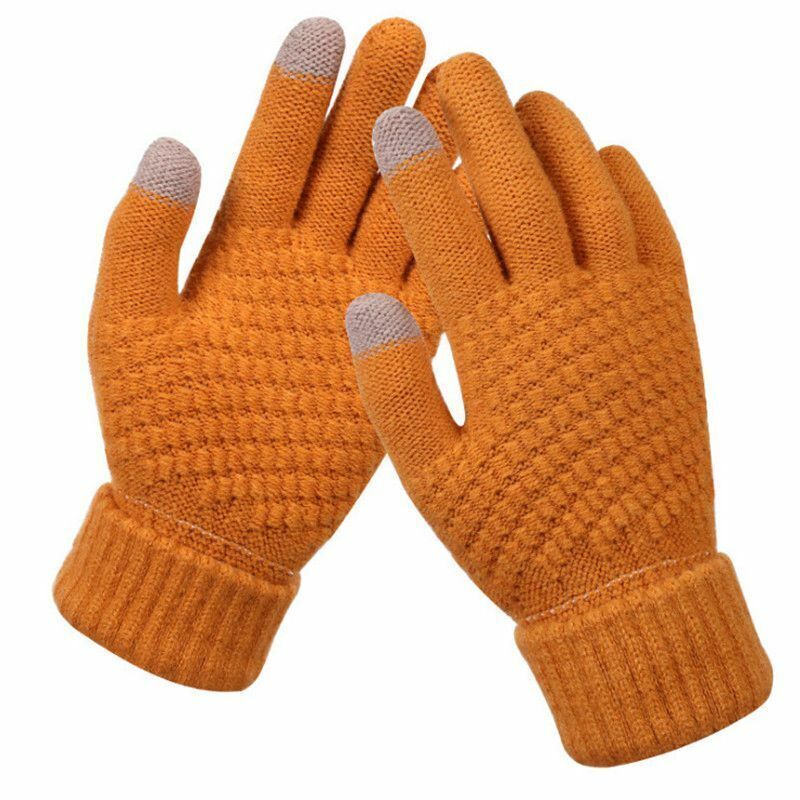 Knitted Touchscreen Gloves for Women - Amara-Yellow-The Livary