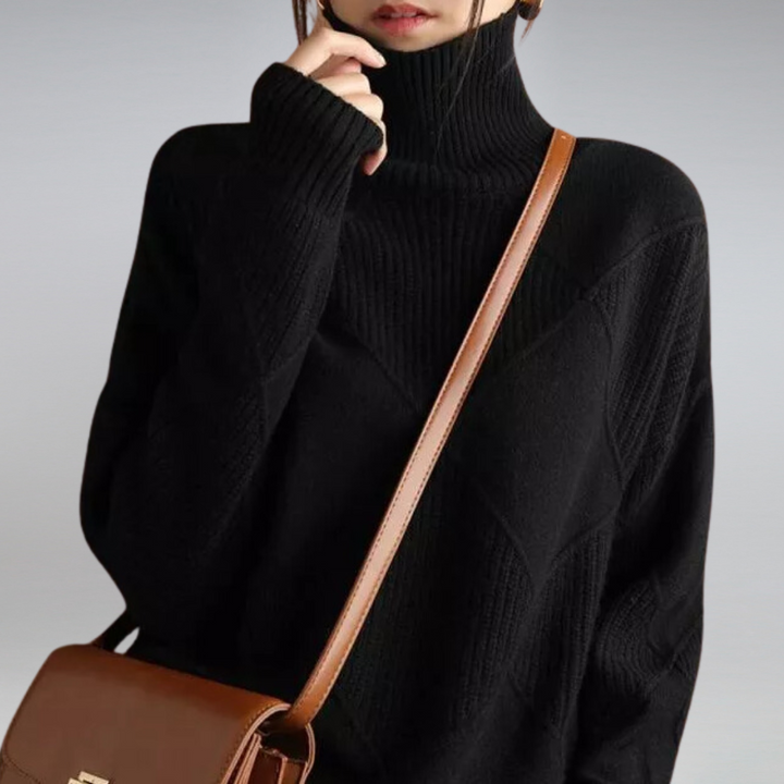 Stylish Women's Turtleneck - Isabella-Black-S-The Livary