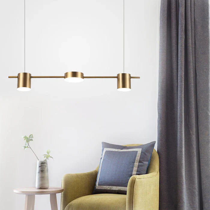 Modern Aluminium Pendant Lamp - AuraDrum-3-Gold-White-The Livary