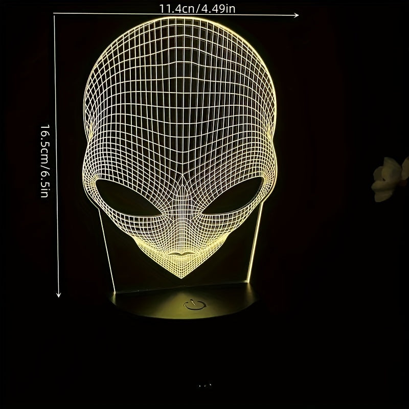 3D Alien Head LED Table Lamp with 7 Colours - Lunaris-The Livary