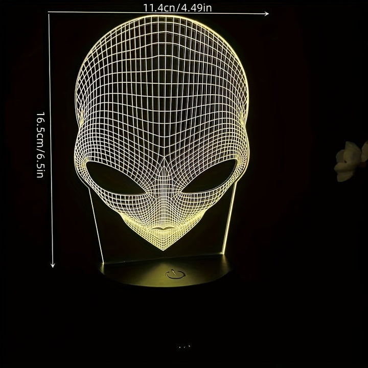 3D Alien Head LED Table Lamp with 7 Colours - Lunaris-The Livary