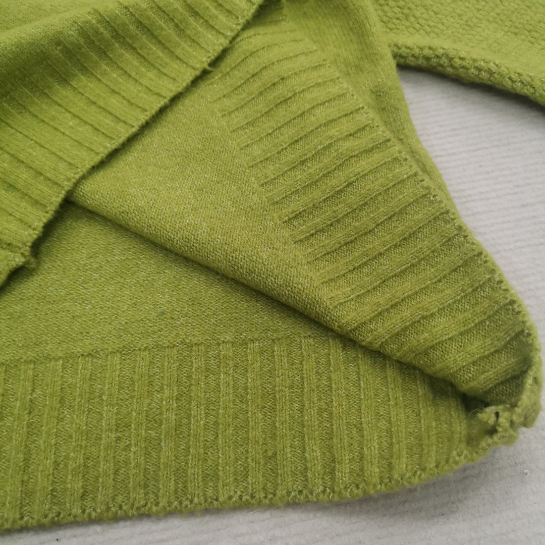 Grass Green Oversized Knitted Women's Turtleneck Sweater - Nora-S-The Livary