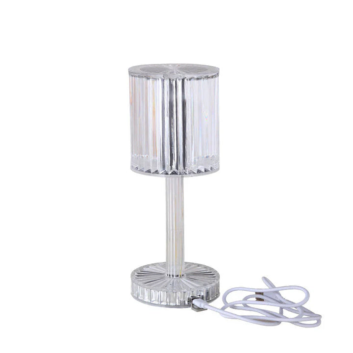 Dimmable Crystal Table Lamp with Modern Lighting - Seraphine-Transparent-Rechargeable (touch) - 3 colours-3.34x9.84 inches-The Livary
