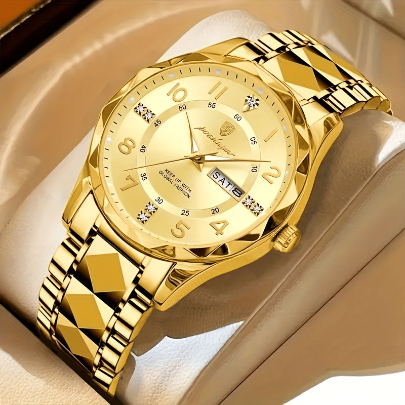 Multifunctional Waterproof Sports Watch for Men - Titan-Inter-golden Band With Blue Surface-The Livary