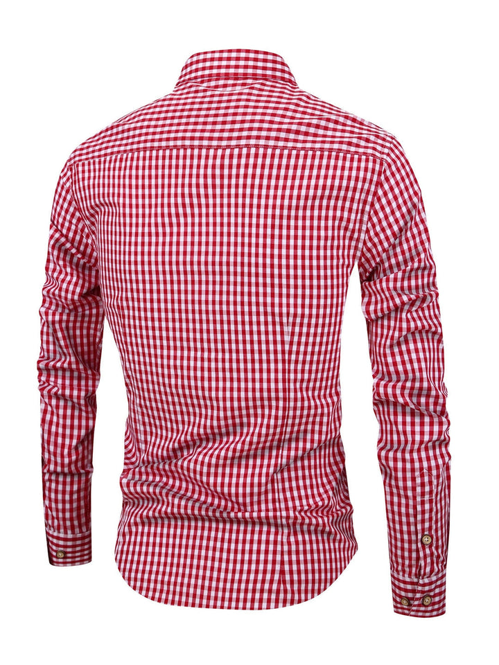 Checked Men’s Shirt with Comfortable Fit - Jules-Dark blue-XS-The Livary