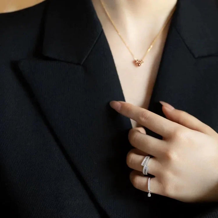 Adjustable Water Drop Ring - Isaline-Gold-The Livary