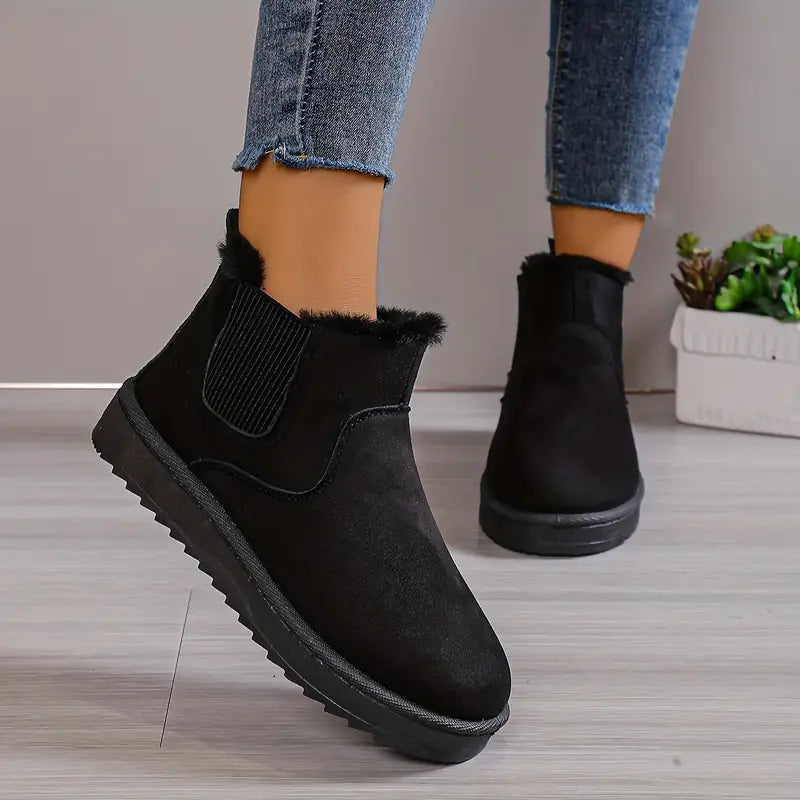 Comfy Thermal Slip-on Snow Boots - Sofia-Black-2.5-The Livary