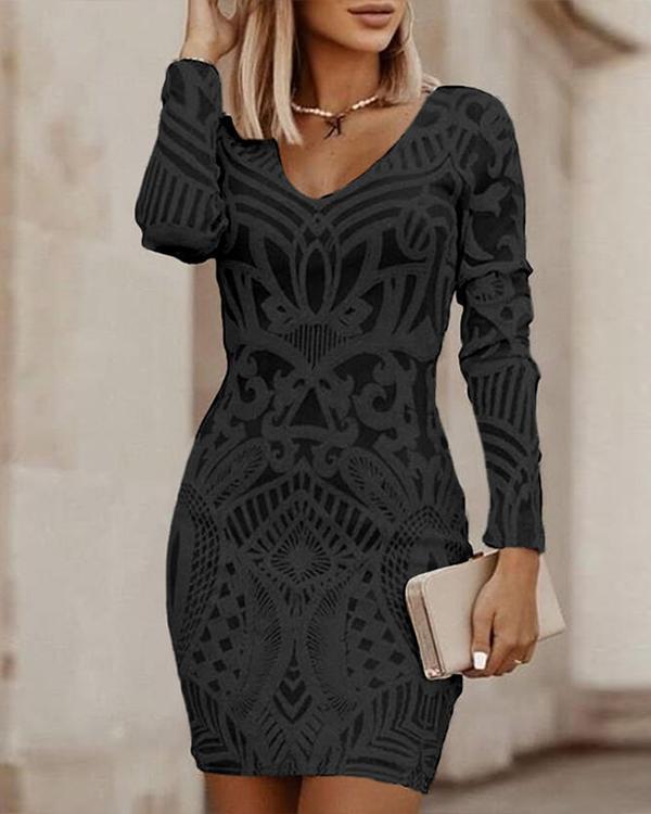 Stylish Mini Dress with V-Neck - Sienna-Black-S-The Livary