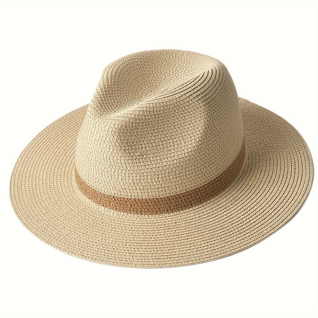 Trendy sun hat with a wide brim for ladies and gentlemen – SunShield Panama-Beige-M/L-The Livary