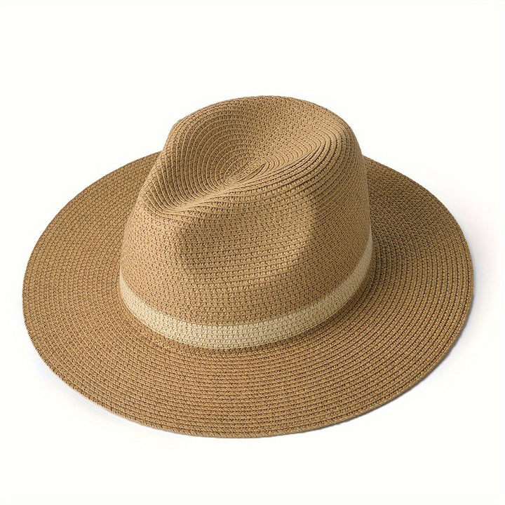 Trendy sun hat with a wide brim for ladies and gentlemen – SunShield Panama-Khaki-M/L-The Livary