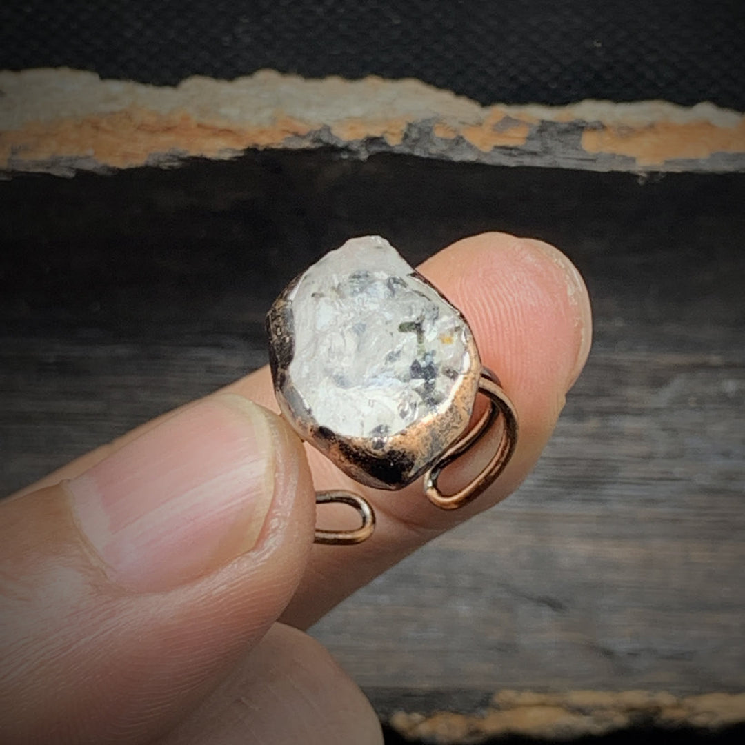 Natural Raw Birthstone Ring - Selina-January & Pomegranate-The Livary