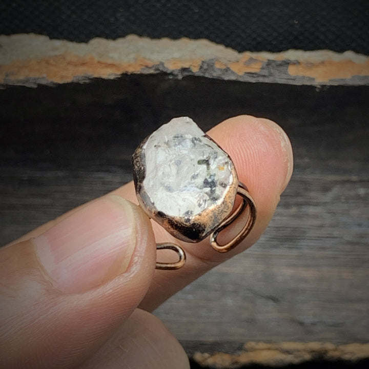 Natural Raw Birthstone Ring - Selina-January & Pomegranate-The Livary