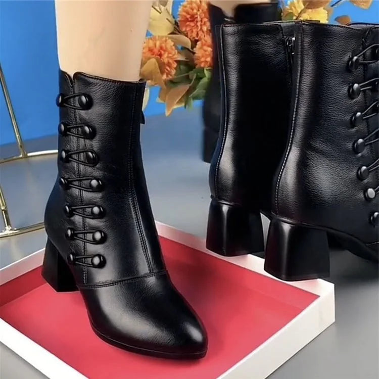 Stylish Ankle Boots with Heels - Isabella-Black-2.5-The Livary