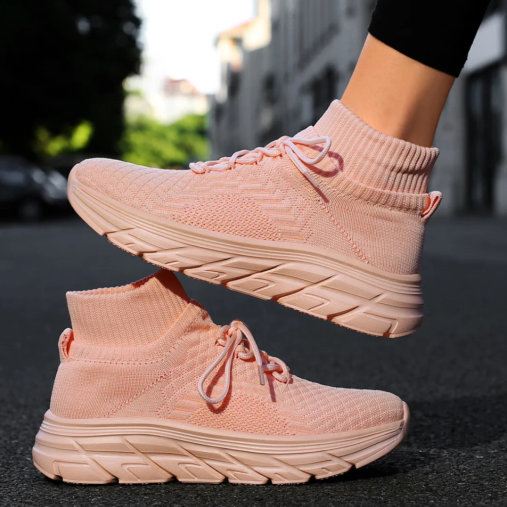 Trendy Ladies Sneakers - Elara-Peach-2.5-The Livary