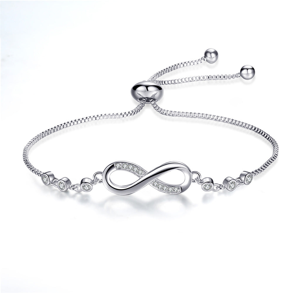 Stylish and Adjustable Infinity Bracelet - Nova-Silver-The Livary
