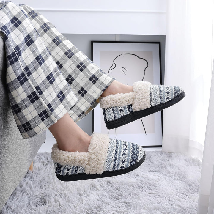 Winter Knitted Slippers - CozyCloud-Black-4-The Livary