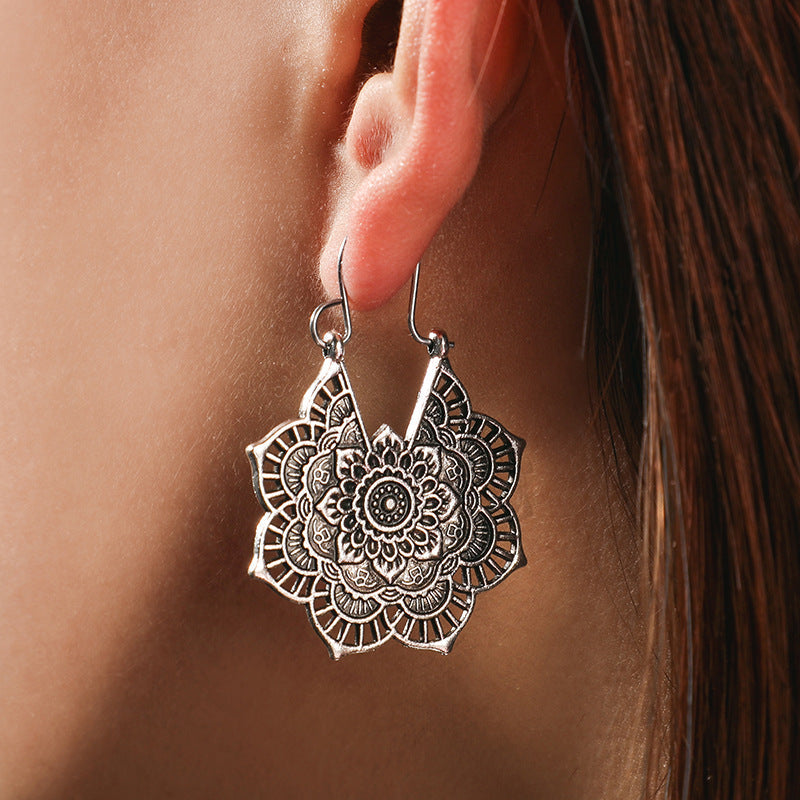 Lotus Mandala Earrings - Levana-Gold-The Livary