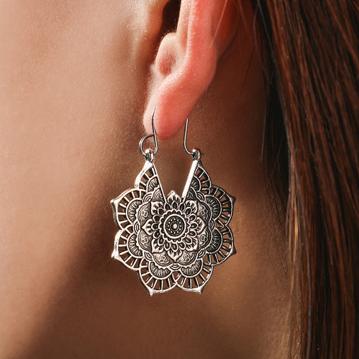 Lotus Mandala Earrings - Levana-Gold-The Livary