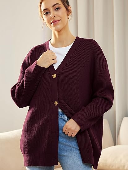 Lightweight V-neck Vest with Button Closure - Lana-Red-The Livary