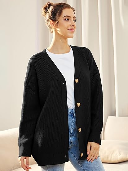 Lightweight V-neck Vest with Button Closure - Lana-Black-The Livary