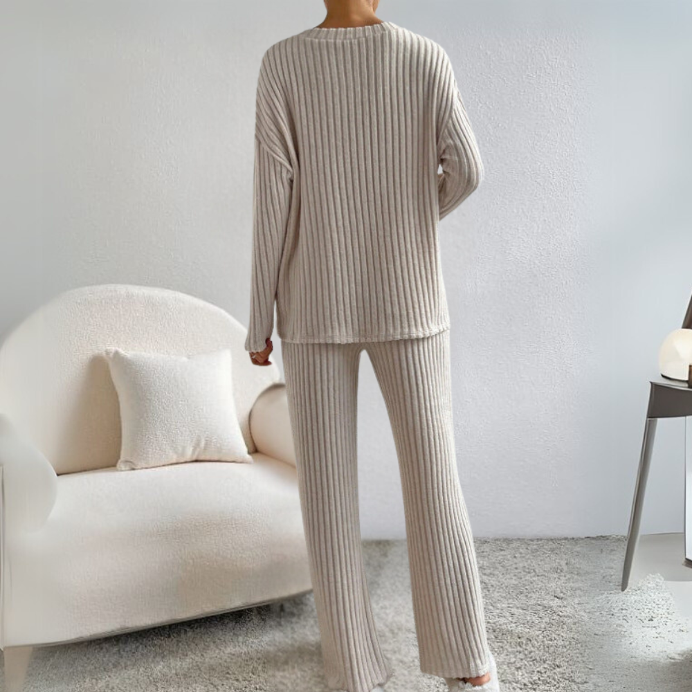 Comfortable Lounge Set for Women - Maren-Khaki-XS-The Livary