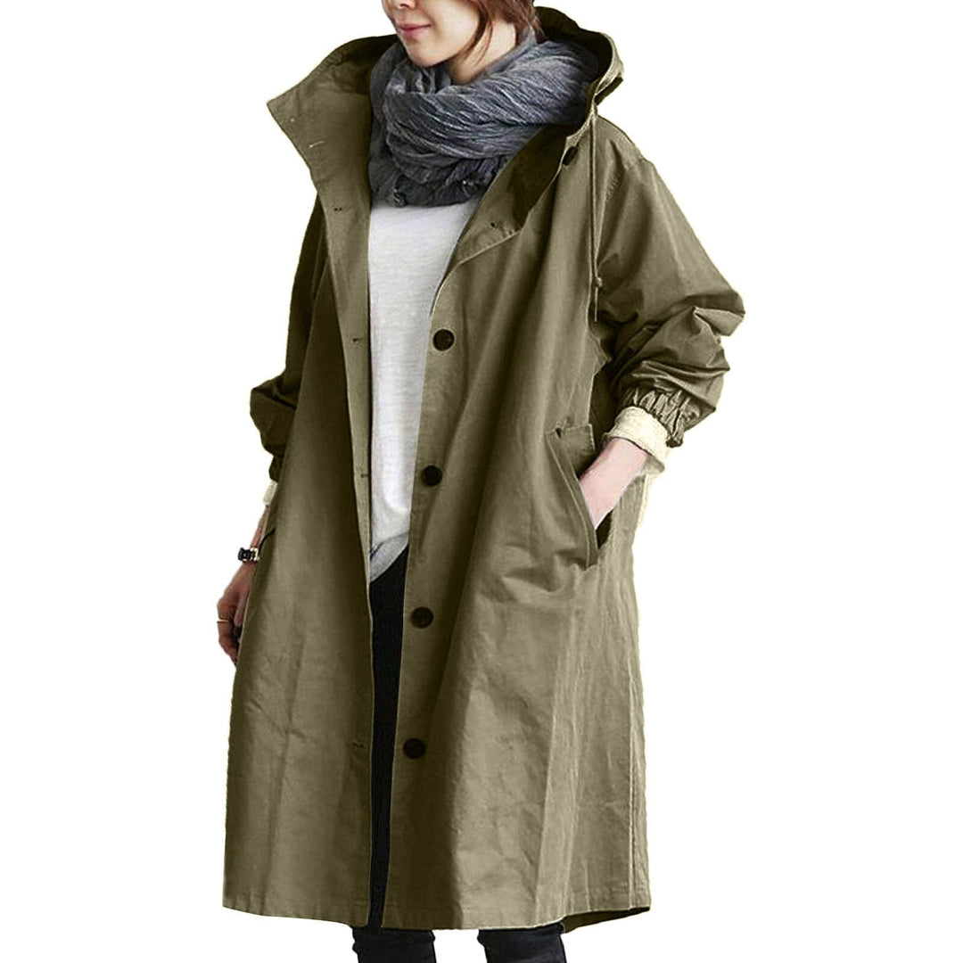 Trendy Long Raincoat for Women - Elise-Olive green-S-The Livary