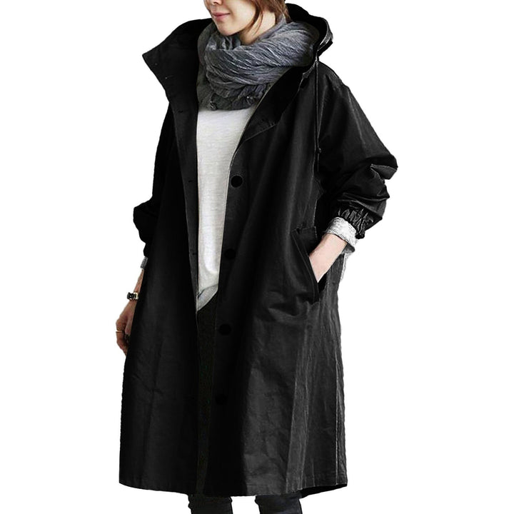 Trendy Long Raincoat for Women - Elise-Black-S-The Livary