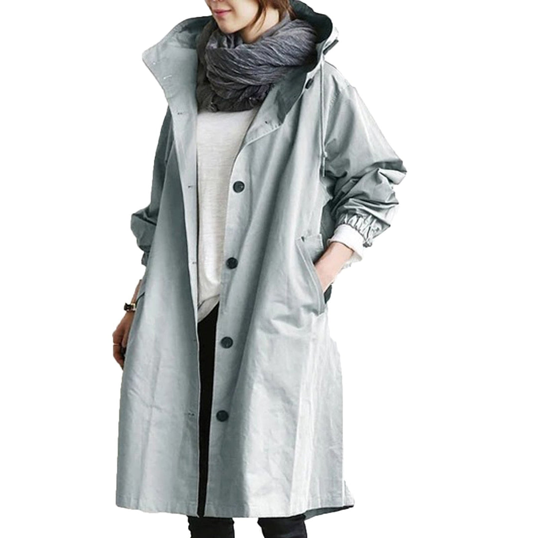 Trendy Long Raincoat for Women - Elise-Light blue-S-The Livary