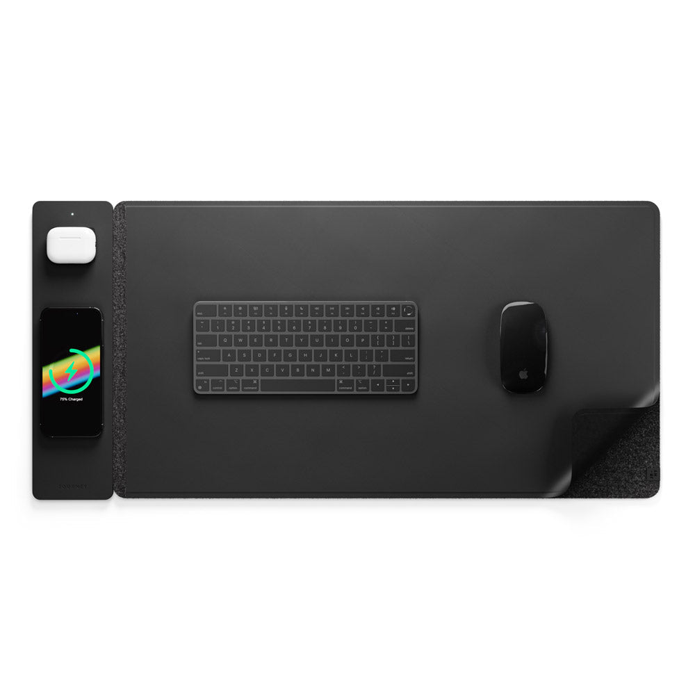 Wireless Rechargeable Desk Mat - ChargePad Flex-Black-The Livary