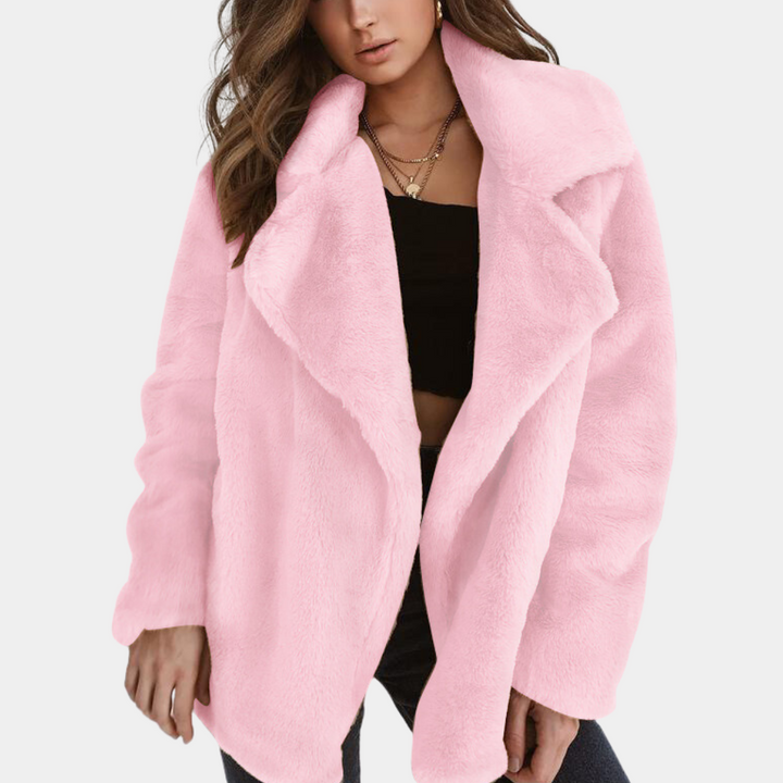 Ellle - Warm Teddy Winter Coat for Women-Pink-XS-The Livary